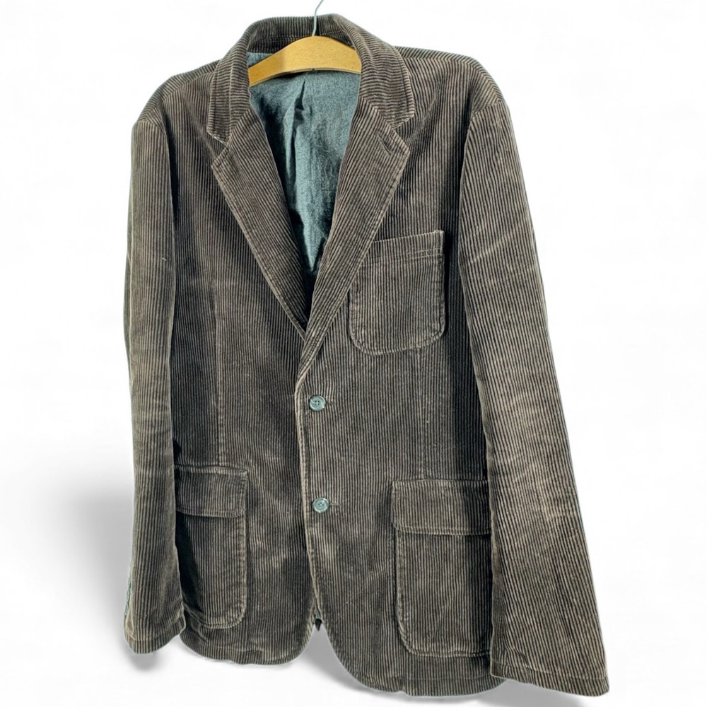 GAP Mens Brown Corduroy Blazer Sport Coat Jacket Medium Wide Wale 2-Button